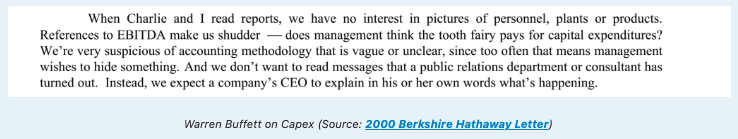 Warren Buffett on capex