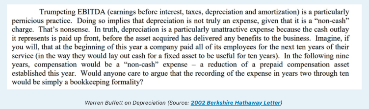 Warren Buffett on depriciation